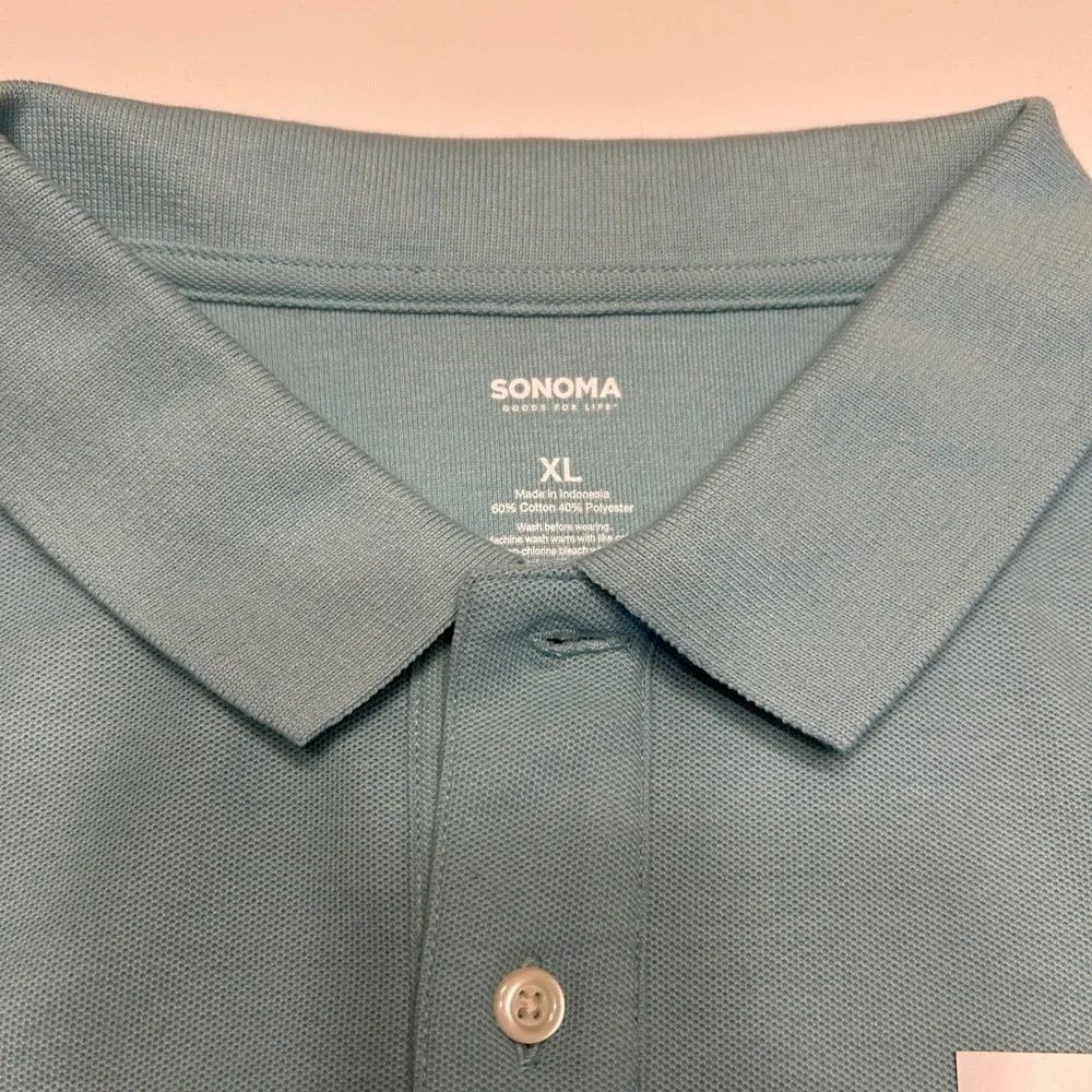 NWT Sonoma Light Blue Casual Polo Shirt Classic Design - Picture 5 of 7
